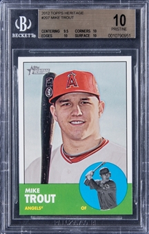 2012 Topps Heritage #207 Mike Trout - BGS PRISTINE 10